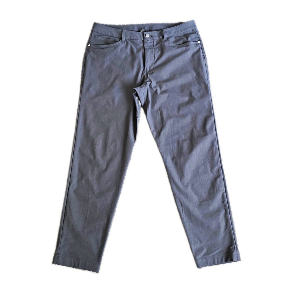 Lululemon ABC Mens 33 Gray Stretch Knit Slim Fit Tapered Pants Zip Pockets